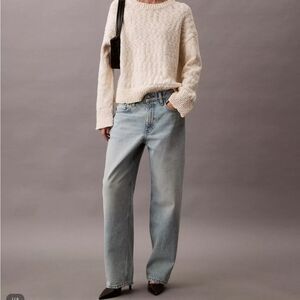 90s/Y2K Calvin Klein Light Wash High Waist Straight Easy Fit Rigid Denim Jean 12
